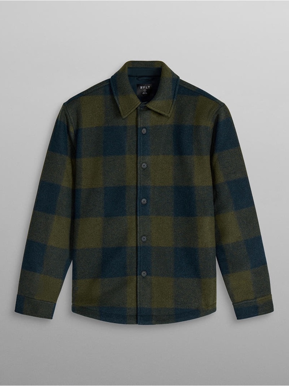 BYLT Basics Olive Green and navy Metro Relaxed Jacket